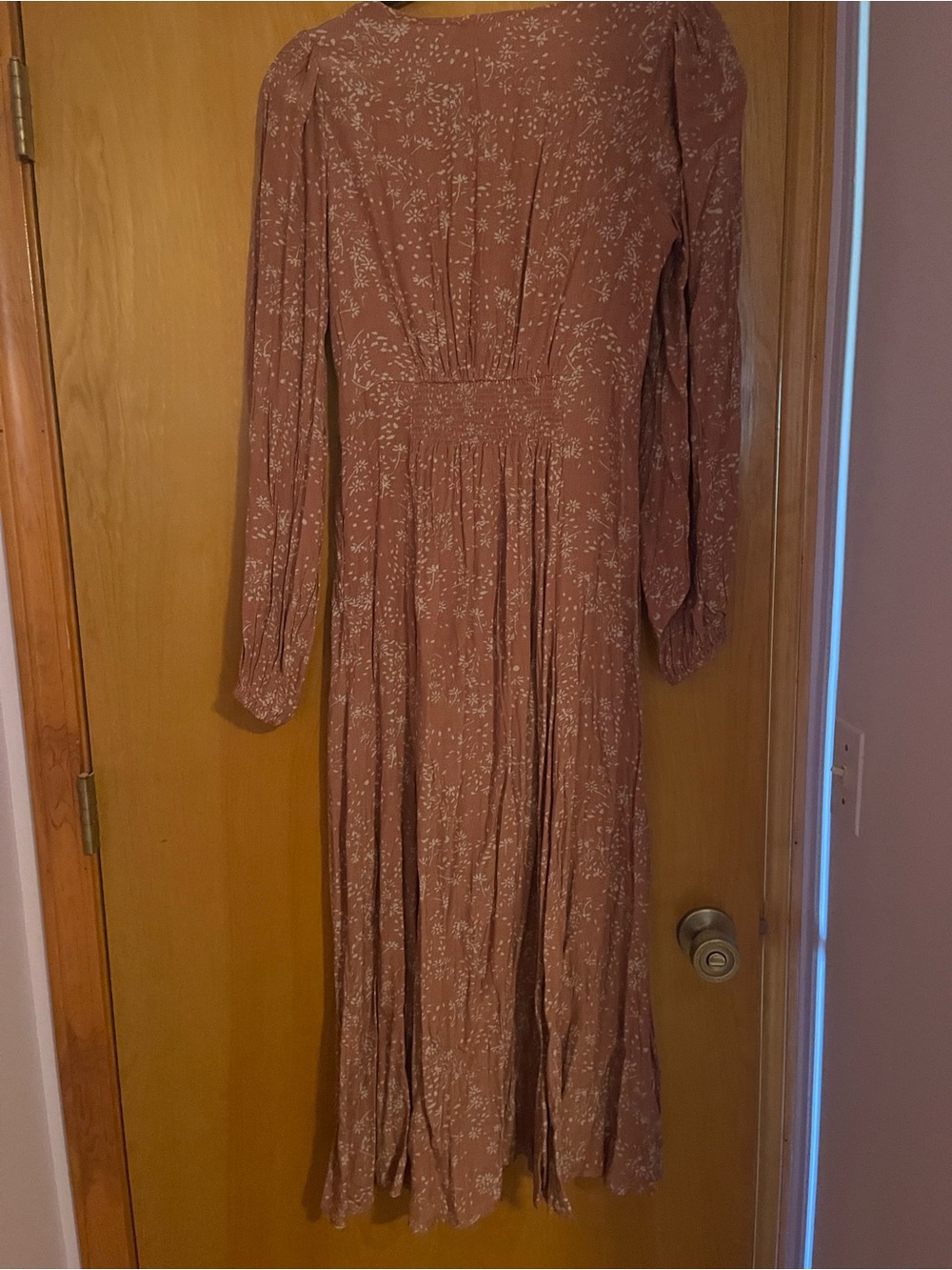 Worth Collective Rust Orange Floral Long Sleeve Maxi Dress NWOT - Picture 6 of 6